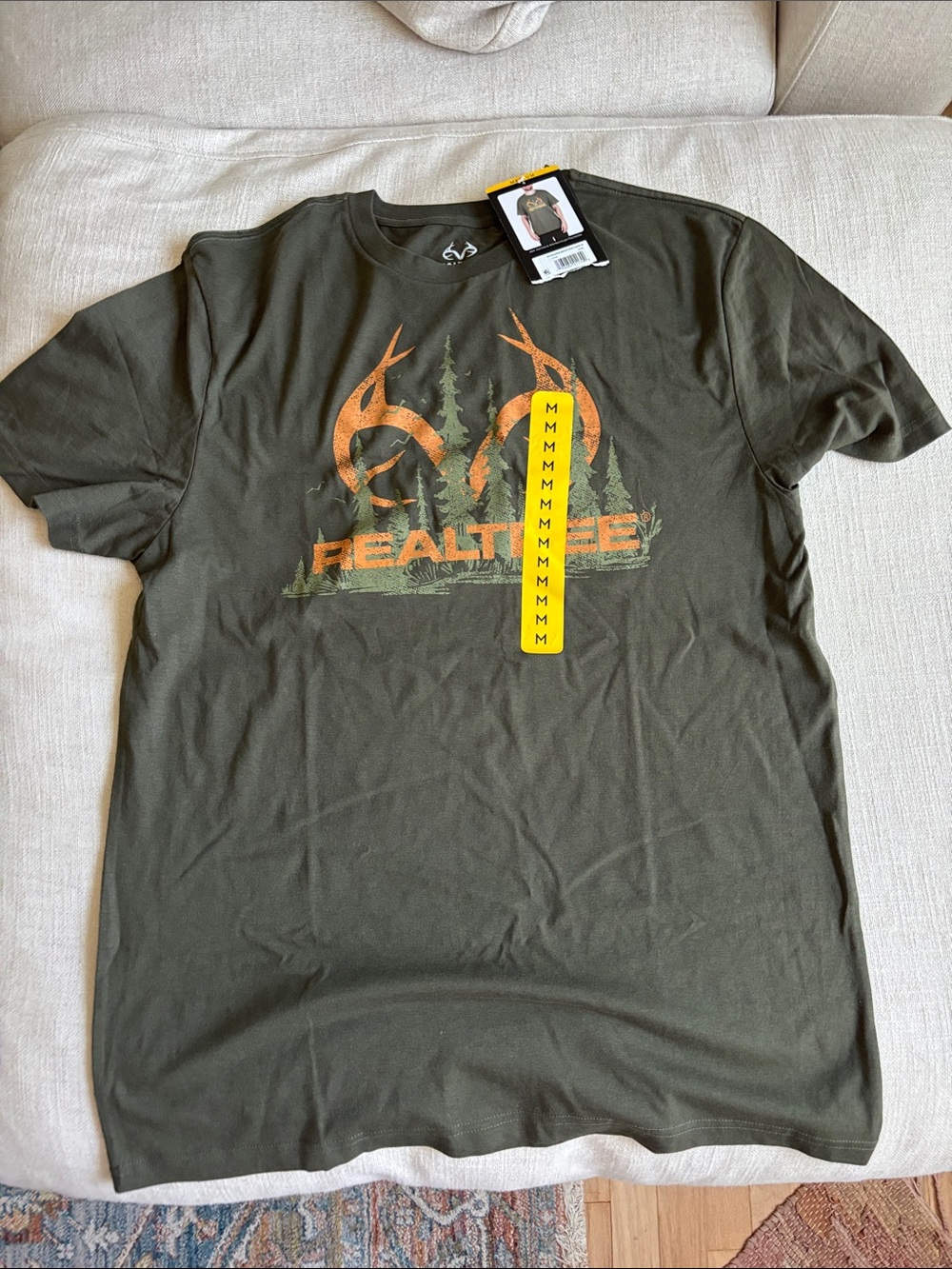 Realtree Olive Green Short-Sleeve Graphic Tee with Orange Logo